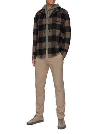 Figure View - Click To Enlarge - VINCE - Chequered Wool Blend Overshirt