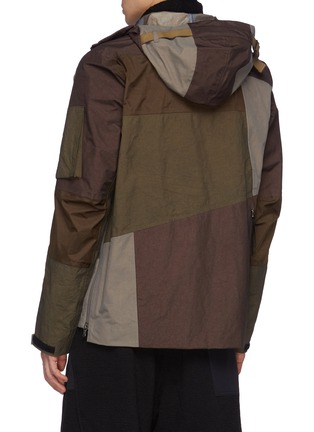 Back View - Click To Enlarge - THE VIRIDI-ANNE - Asymmetrically Fragmented Zip Up Hooded Nylon Mountain Jacket