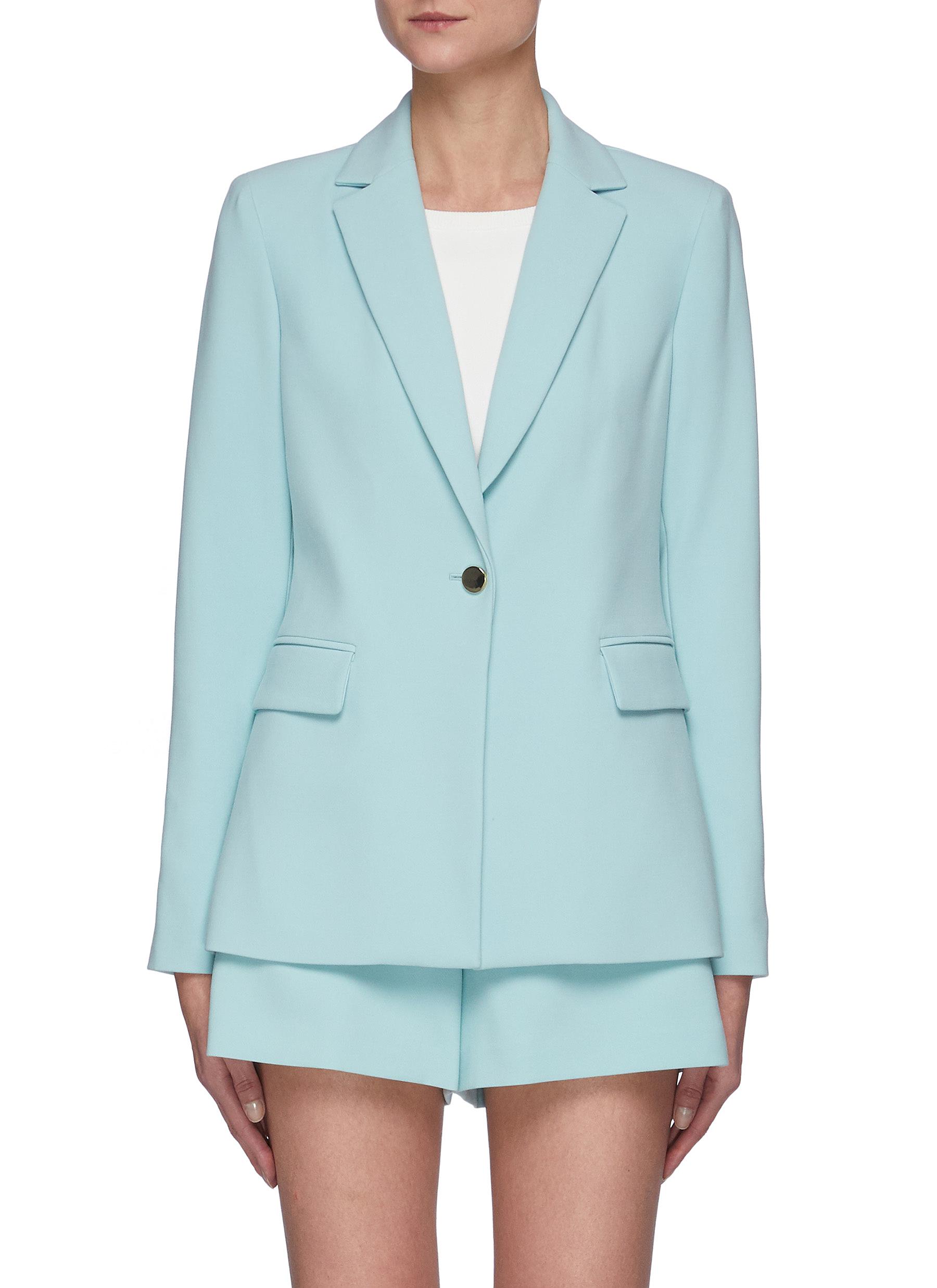 Alice And Olivia Camille' Double Breasted Stretch Blazer In Blue