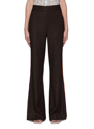 Main View - Click To Enlarge - ALICE & OLIVIA - Dylan' High Waisted Side Trim Plaid Pant