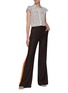 Figure View - Click To Enlarge - ALICE & OLIVIA - Dylan' High Waisted Side Trim Plaid Pant