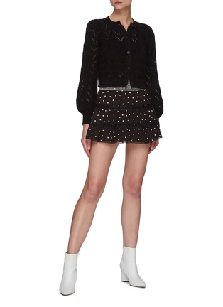Figure View - Click To Enlarge - ALICE & OLIVIA - Kitty' Puffed Sleeve Pointelle Cardigan