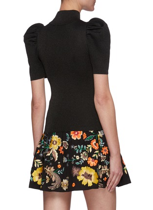Back View - Click To Enlarge - ALICE & OLIVIA - Issa' Puffed Sleeve Turtleneck Knit Top