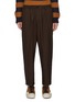 Main View - Click To Enlarge - MARNI - Pleated elastic waist cropped gabardine tapered pants