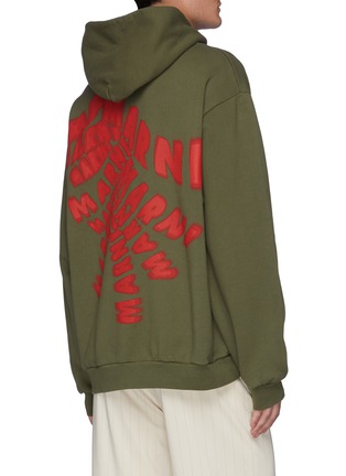 Back View - Click To Enlarge - MARNI - Soft focus twisted logo print hoodie