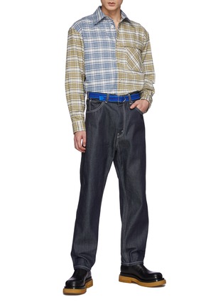 Figure View - Click To Enlarge - MARNI - Colour Blocking Check Flannel Shirt