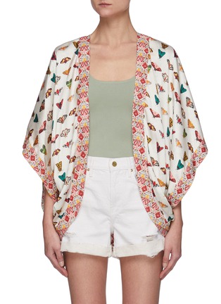 Main View - Click To Enlarge - ALICE & OLIVIA - Tracy' Reversible Floral Butterfly Print Kimono Jacket