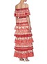 Back View - Click To Enlarge - ALICE & OLIVIA - Valencia' Off-shoulder Floral Tiered Maxi Dress