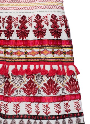 Detail View - Click To Enlarge - ALICE & OLIVIA - Cassie' embroidered tassel detail midi skirt