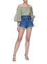 Figure View - Click To Enlarge - ALICE & OLIVIA - 'Rosemary' belted paperbag denim shorts