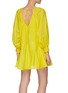 Back View - Click To Enlarge - ALICE & OLIVIA - 'Talie' Deep V-neck Puff Sleeve Mini Dress