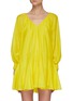 Main View - Click To Enlarge - ALICE & OLIVIA - 'Talie' Deep V-neck Puff Sleeve Mini Dress