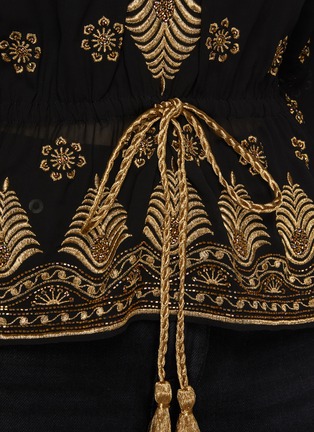  - ALICE & OLIVIA - 'Sharita' Embellished Embroidery Drawstring Waist Kaftan Blouse