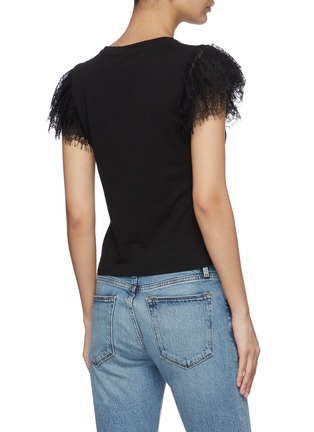 Back View - Click To Enlarge - ALICE & OLIVIA - 'Darcelle' Lace Tier Sleeve T-shirt