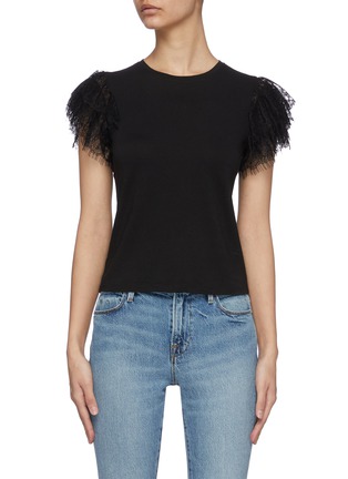 Main View - Click To Enlarge - ALICE & OLIVIA - 'Darcelle' Lace Tier Sleeve T-shirt