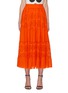 Main View - Click To Enlarge - ALICE & OLIVIA - 'Melony' Broderie Eyelet Detail Tier Midi Skirt