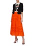 Figure View - Click To Enlarge - ALICE & OLIVIA - 'Melony' Broderie Eyelet Detail Tier Midi Skirt