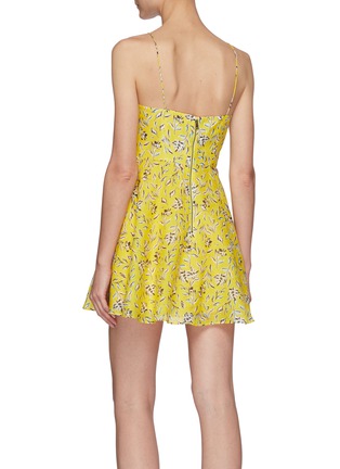 Back View - Click To Enlarge - ALICE & OLIVIA - 'Glinda' Spaghetti Strap Floral Print Cotton Silk Blend Mini Dress