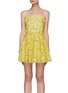 Main View - Click To Enlarge - ALICE & OLIVIA - 'Glinda' Spaghetti Strap Floral Print Cotton Silk Blend Mini Dress