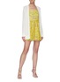 Figure View - Click To Enlarge - ALICE & OLIVIA - 'Glinda' Spaghetti Strap Floral Print Cotton Silk Blend Mini Dress