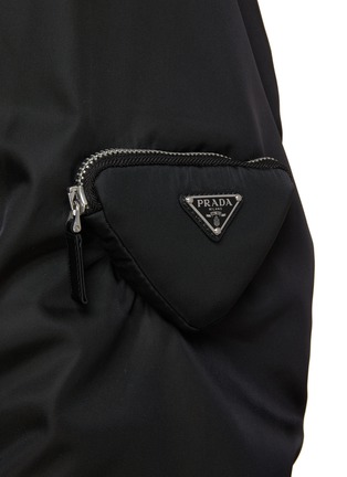  - PRADA - Logo Plaque Pouch Oversized Re-Nylon Bomber Jacket