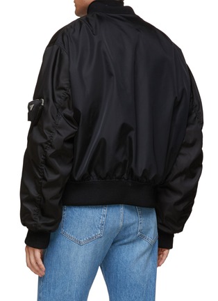 Back View - Click To Enlarge - PRADA - Logo Plaque Pouch Oversized Re-Nylon Bomber Jacket