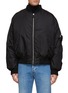 Main View - Click To Enlarge - PRADA - Logo Plaque Pouch Oversized Re-Nylon Bomber Jacket