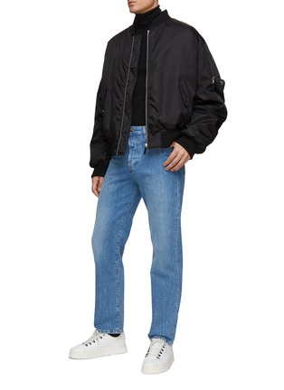 Figure View - Click To Enlarge - PRADA - Logo Plaque Pouch Oversized Re-Nylon Bomber Jacket