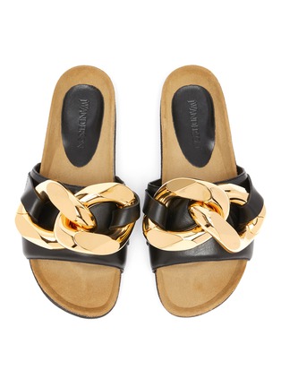 Detail View - Click To Enlarge - JW ANDERSON - Chunky chain leather slides