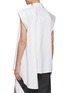 Back View - Click To Enlarge - MONSE - Asymmetric Sleeveless Cotton Poplin Shirt