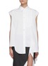 Main View - Click To Enlarge - MONSE - Asymmetric Sleeveless Cotton Poplin Shirt