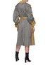 Back View - Click To Enlarge - MONSE - Drawstring Detail Plaid Back Belted Trench Coat
