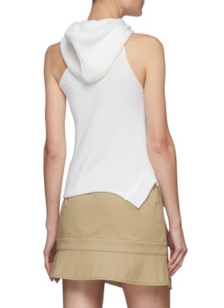 Back View - Click To Enlarge - MONSE - Hooded sleeveless knit top