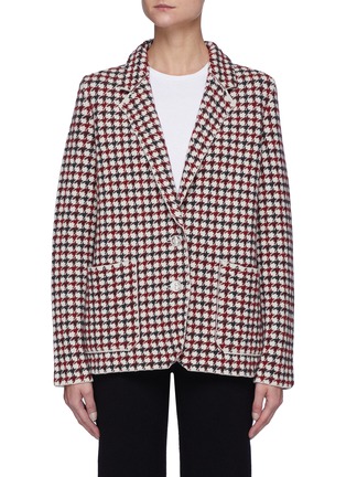 Main View - Click To Enlarge - BARRIE - Houndstooth single breasted cashmere blazer