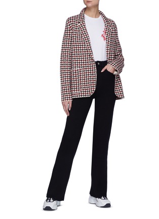 Figure View - Click To Enlarge - BARRIE - Houndstooth single breasted cashmere blazer