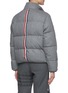 Back View - Click To Enlarge - THOM BROWNE  - Reversible Back Tricolour Stripe Wool Cashmere Blend Puffer Jacket