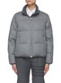 Main View - Click To Enlarge - THOM BROWNE  - Reversible Back Tricolour Stripe Wool Cashmere Blend Puffer Jacket