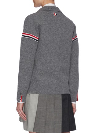 Back View - Click To Enlarge - THOM BROWNE  - Waffle stitch cashmere jacket