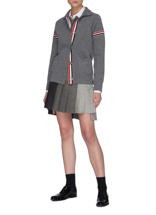 Figure View - Click To Enlarge - THOM BROWNE  - Waffle stitch cashmere jacket