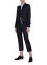 Figure View - Click To Enlarge - THOM BROWNE  - Four Bar Tricolour Stripe Placket Merino Wool Cardigan
