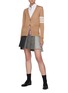 Figure View - Click To Enlarge - THOM BROWNE - Four Bar Stripe Armband Merino Wool Cardigan