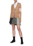 Figure View - Click To Enlarge - THOM BROWNE  - Four Bar Stripe Armband Merino Wool Cardigan