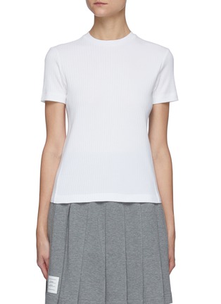 Main View - Click To Enlarge - THOM BROWNE  - 4 Bar Side Detail High Twisted Rib T-Shirt