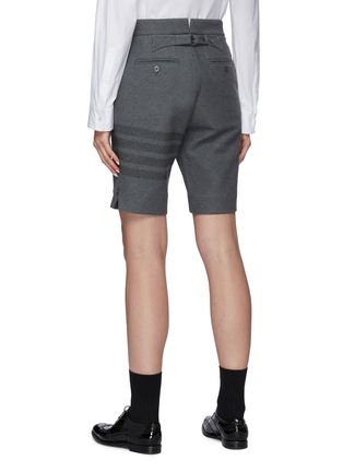 Back View - Click To Enlarge - THOM BROWNE  - Four Bar Cotton Bermuda Shorts