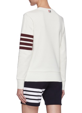 Back View - Click To Enlarge - THOM BROWNE  - Classic Striped Sleeve Crewneck Sweatshirt