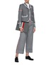 Figure View - Click To Enlarge - THOM BROWNE  - Tricolour Stripe Detail Striped Single-breast Wool Blazer