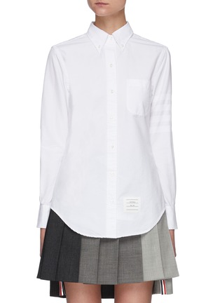 Main View - Click To Enlarge - THOM BROWNE  - Stripe sleeve oxford shirt
