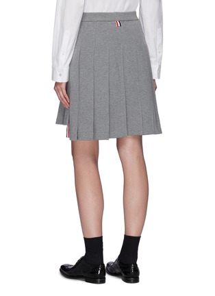 Back View - Click To Enlarge - THOM BROWNE  - Pleated cotton high-low skirt