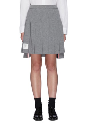 Main View - Click To Enlarge - THOM BROWNE  - Pleated cotton high-low skirt