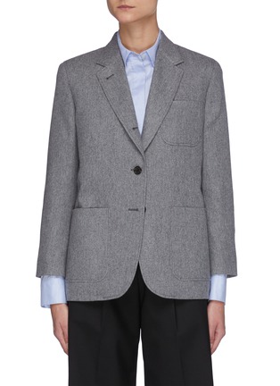 Main View - Click To Enlarge - THOM BROWNE  - Back Tricolour Stripe Patch Pocket Wool Cashmere Blend Blazer